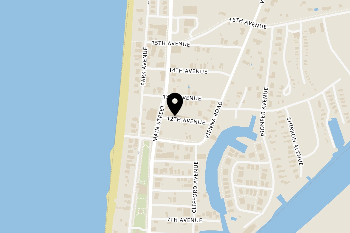 Map showing the location of Ricky's Island Bar and Grill on 1208 Main St in Sylvan Beach